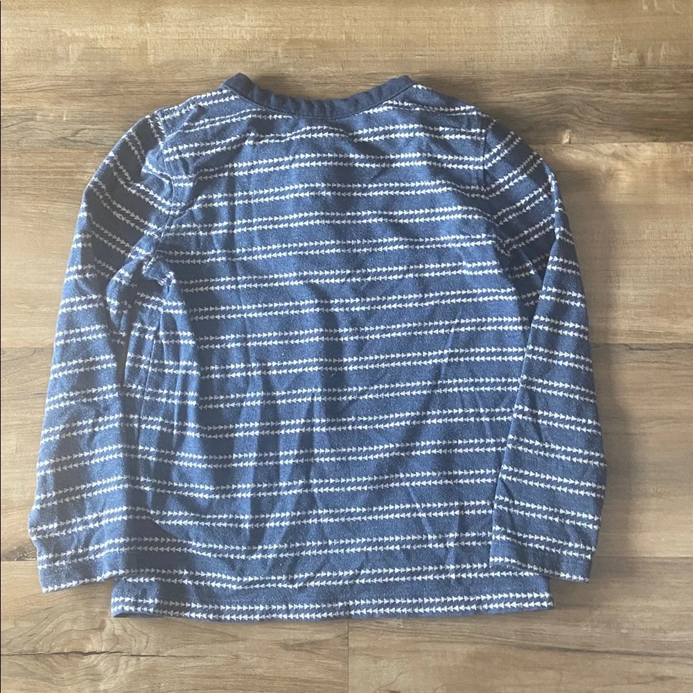 $1 - Old Navy Blue and White Striped Henley Long Sleeve Tee